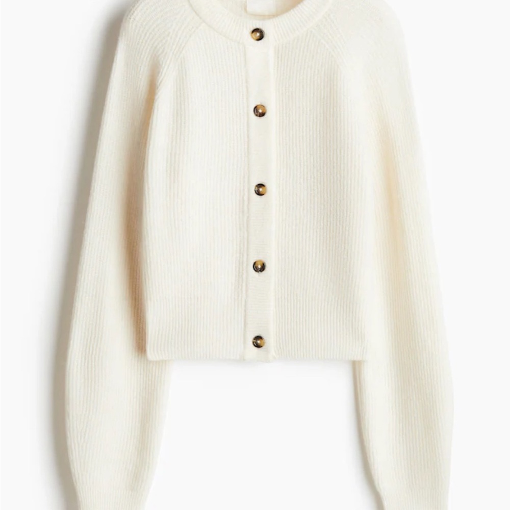 H&M Cream Button-Up Women's Cardigan